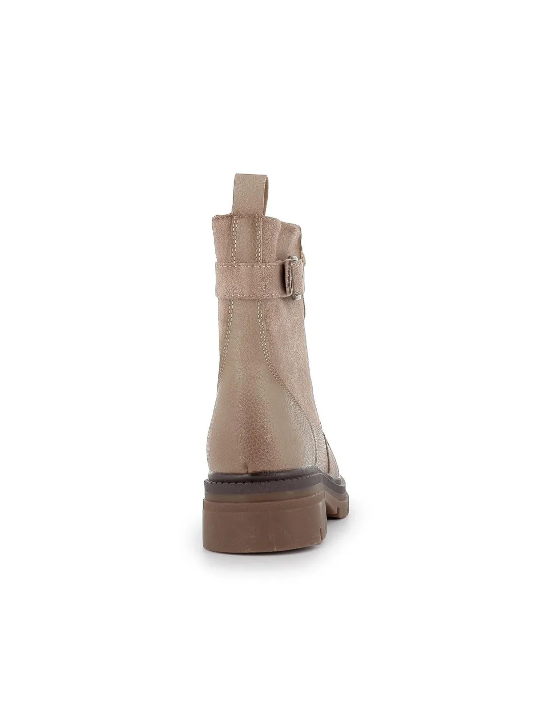 Bota militar beige hebilla y cordones para mujer HISPAFLEX