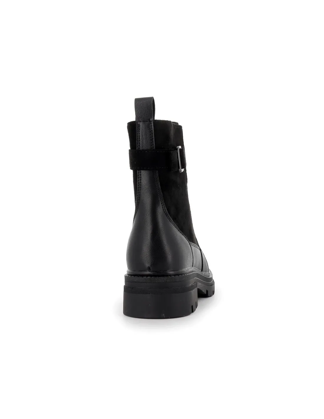 Bota militar negra hebilla y cordones para mujer HISPAFLEX