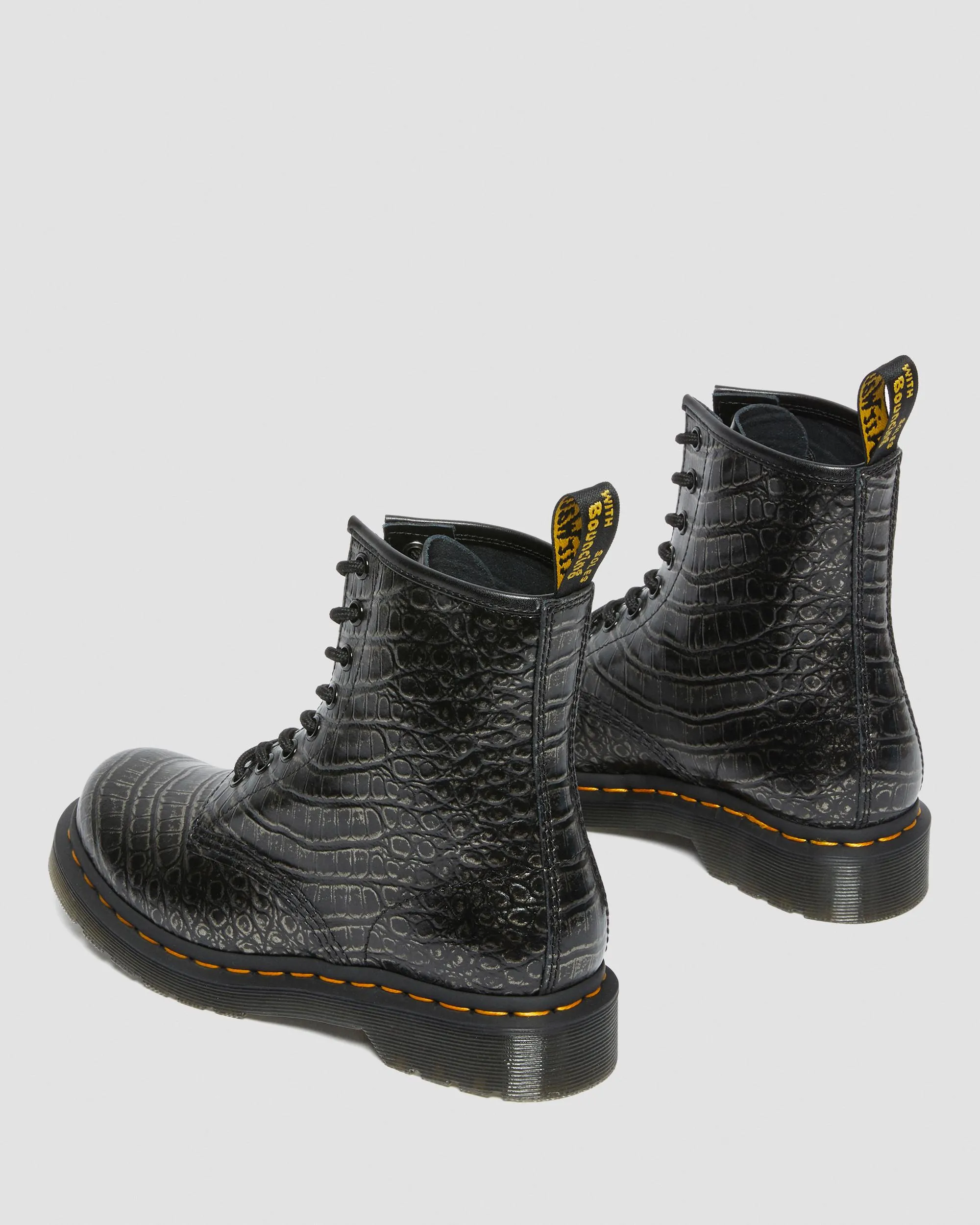 Botas 1460 para mujer en piel con efecto cocodrilo