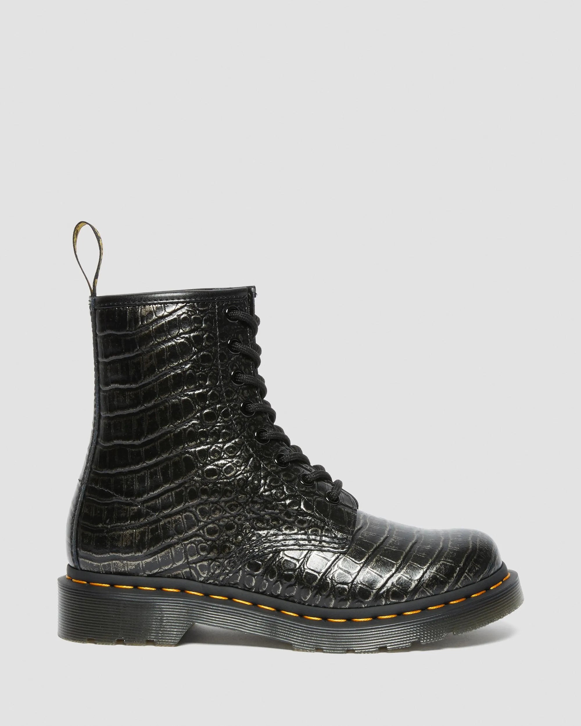 Botas 1460 para mujer en piel con efecto cocodrilo