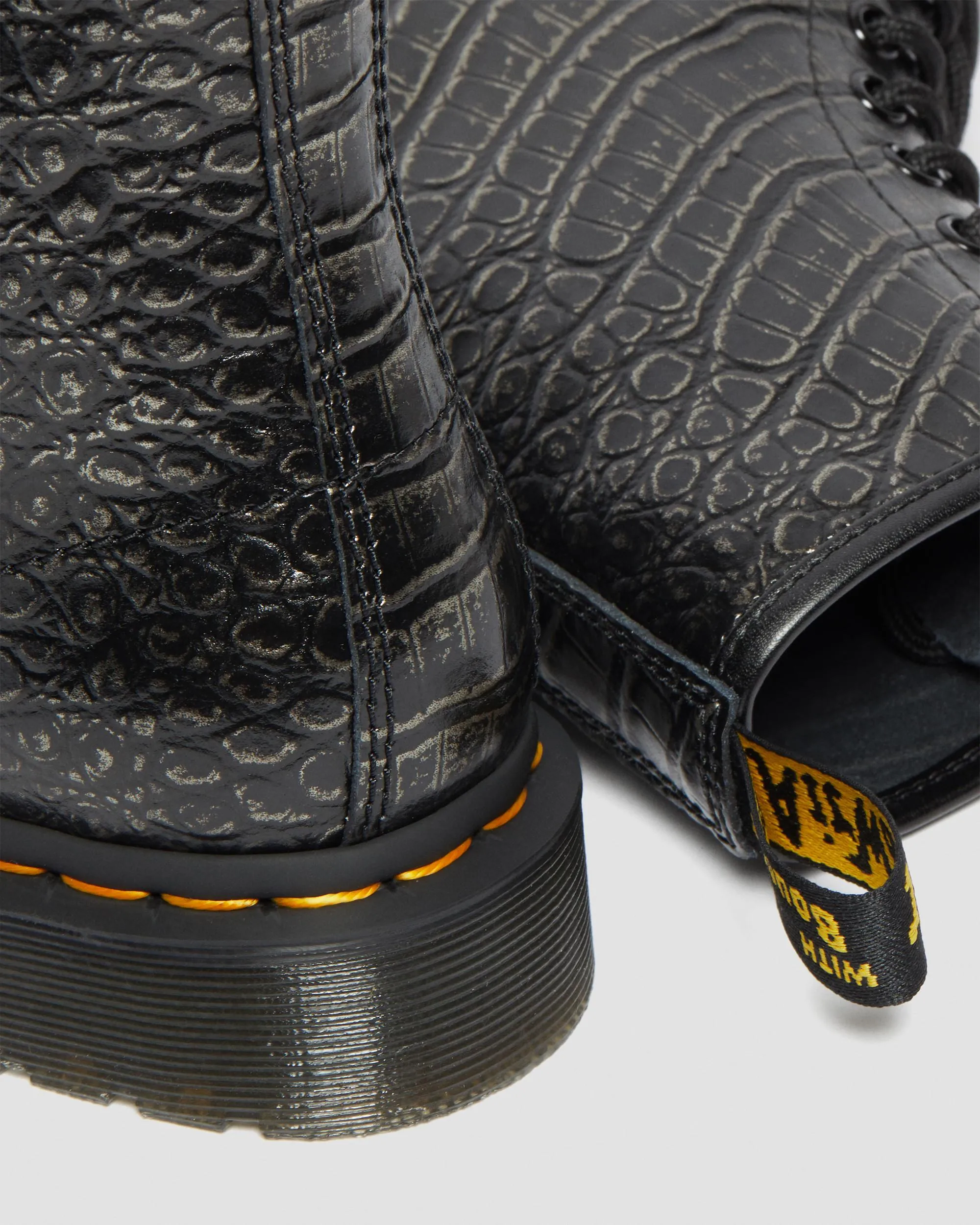 Botas 1460 para mujer en piel con efecto cocodrilo