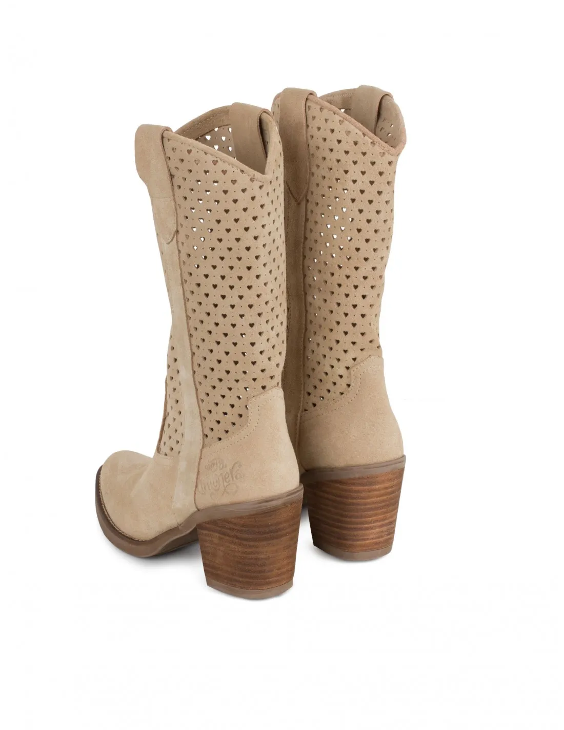 Botas Camperas Caladas Corazón Beige PERA LIMONERA