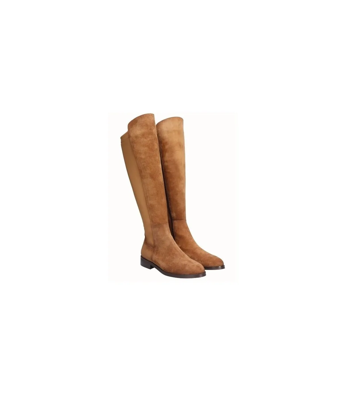 Botas en color tabaco con elástico trasero