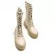 Botas planas Mustang mars con cordondes y suela truck en beige