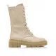 Botas planas Mustang mars con cordondes y suela truck en beige