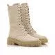 Botas planas Mustang mars con cordondes y suela truck en beige