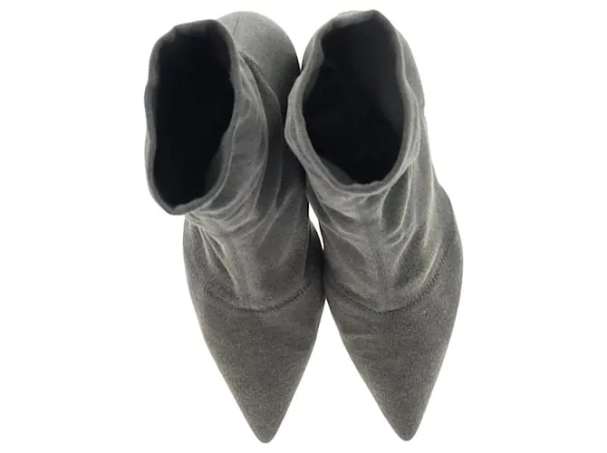 Botines estilo calcetín de punto Yeezy en lona gris Castaño 