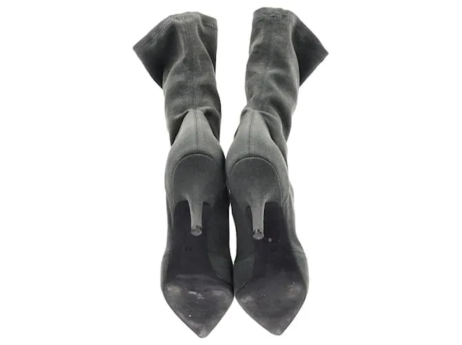 Botines estilo calcetín de punto Yeezy en lona gris Castaño 
