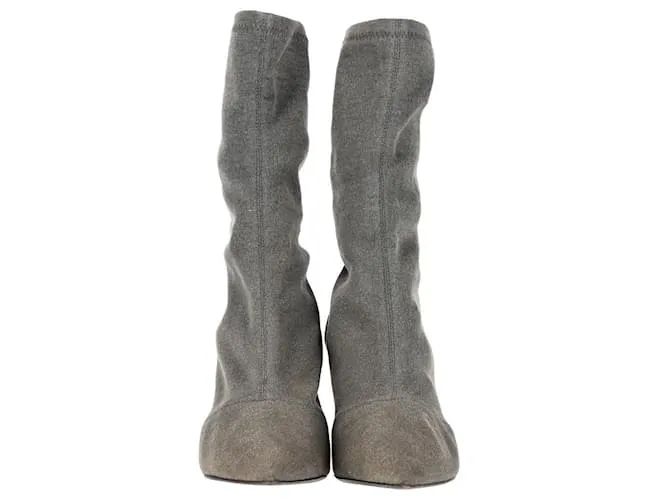 Botines estilo calcetín de punto Yeezy en lona gris Castaño 