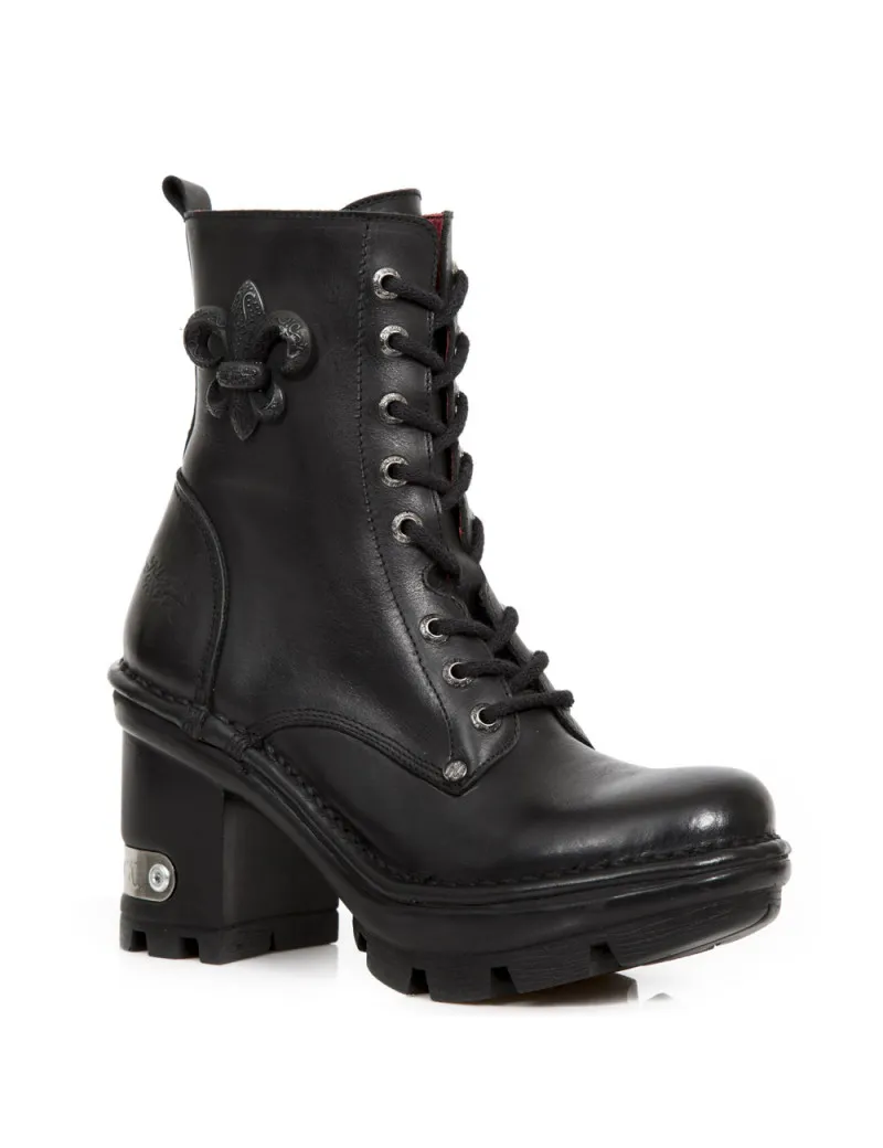 BOTINES NEGROS PARA MUJER TACON GRUESO ALTO NEOTRAIL