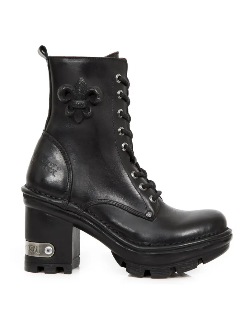 BOTINES NEGROS PARA MUJER TACON GRUESO ALTO NEOTRAIL