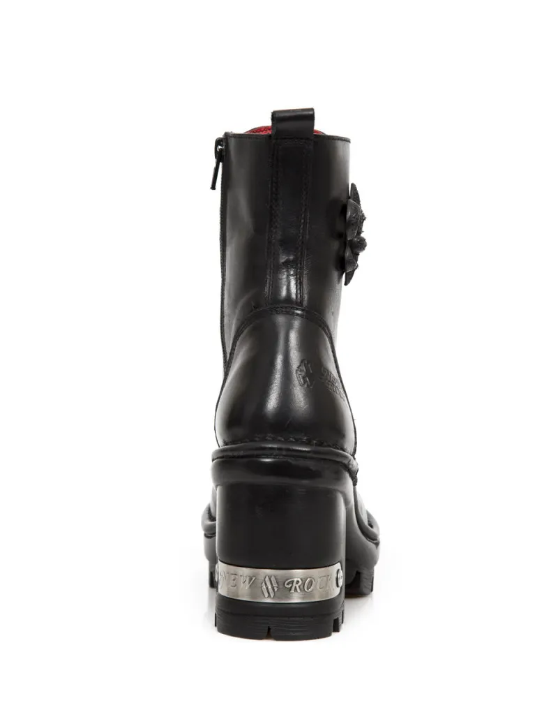 BOTINES NEGROS PARA MUJER TACON GRUESO ALTO NEOTRAIL