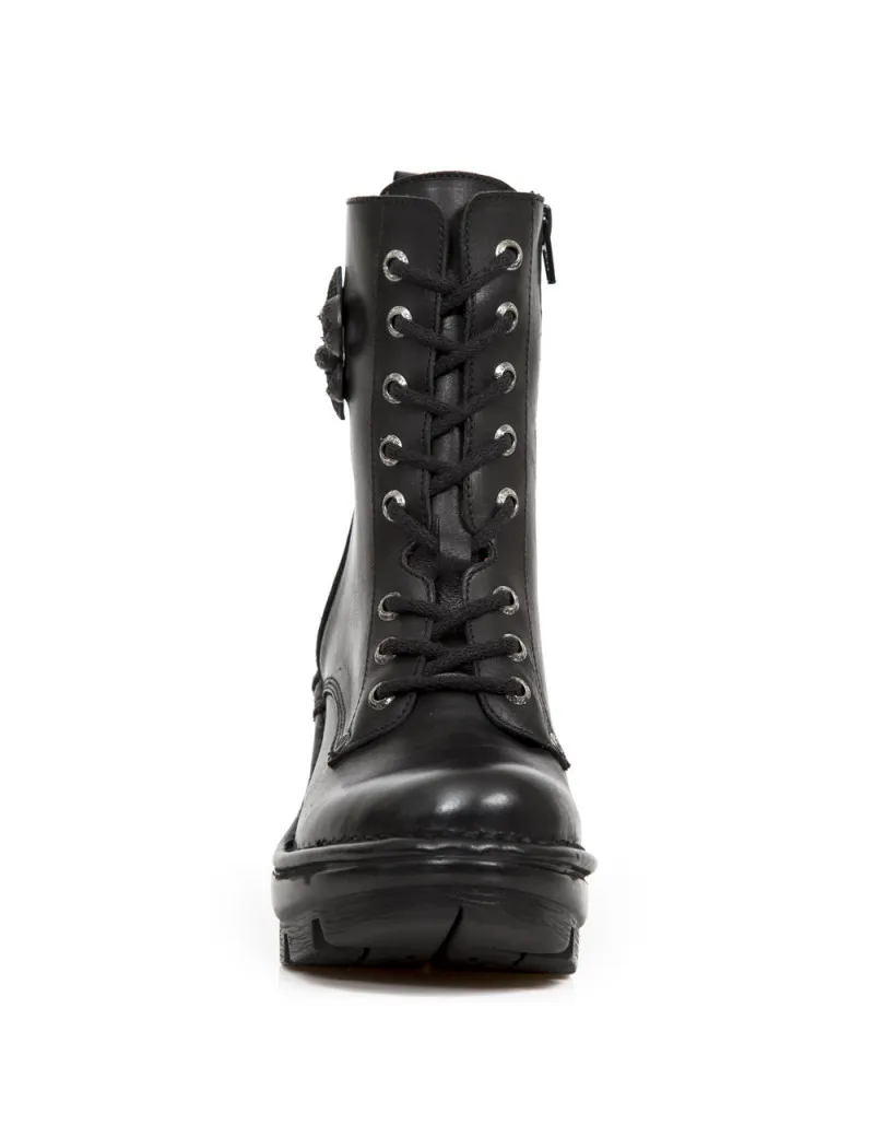 BOTINES NEGROS PARA MUJER TACON GRUESO ALTO NEOTRAIL