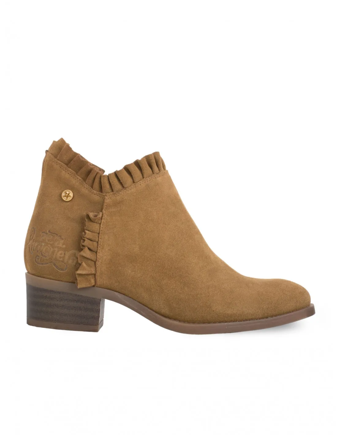 Botines Tobilleros Volantes Cuero PERA LIMONERA