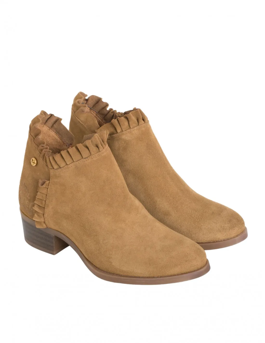Botines Tobilleros Volantes Cuero PERA LIMONERA