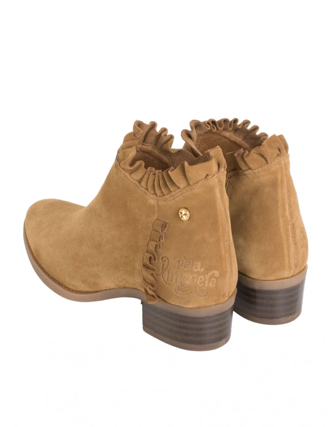Botines Tobilleros Volantes Cuero PERA LIMONERA