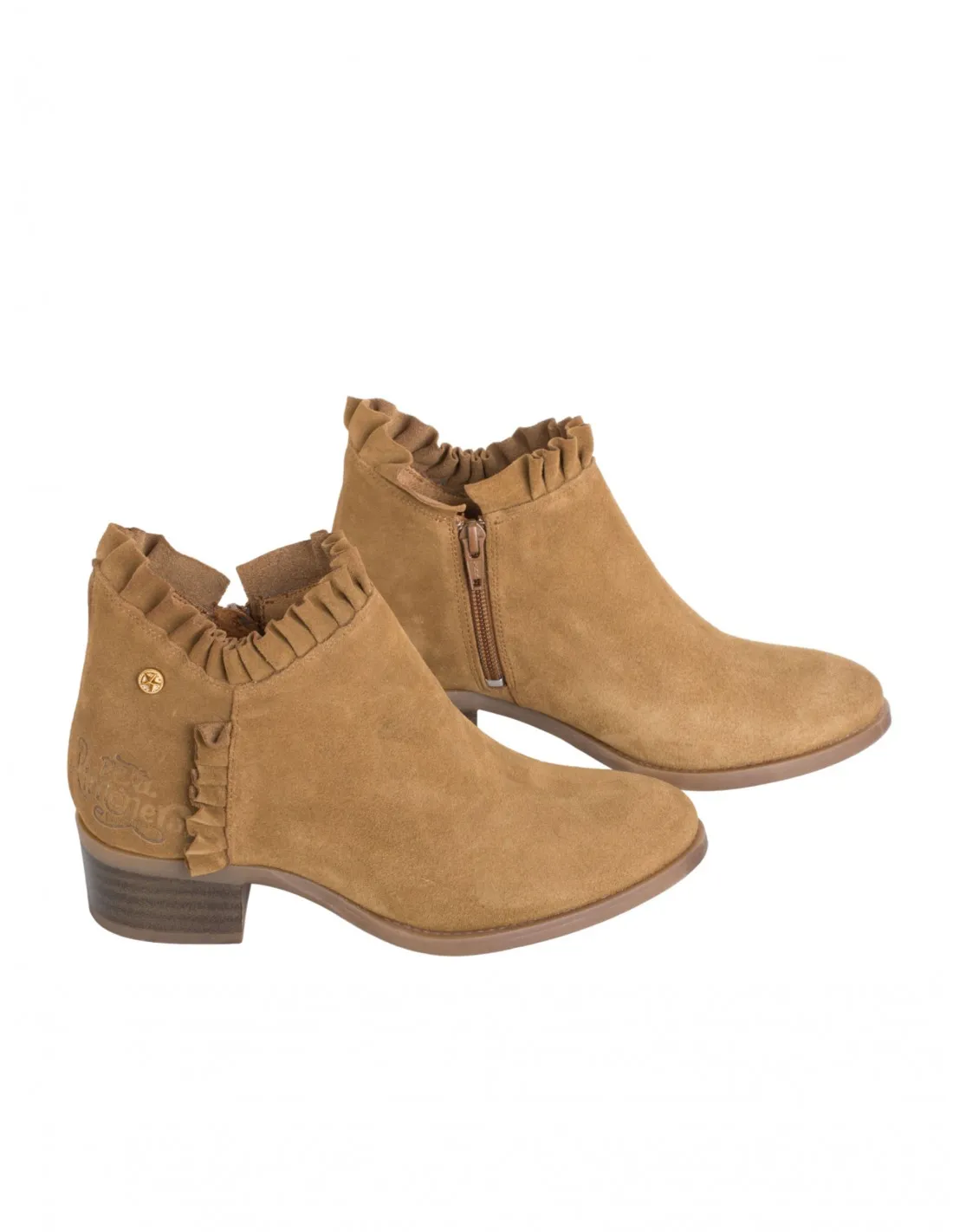 Botines Tobilleros Volantes Cuero PERA LIMONERA
