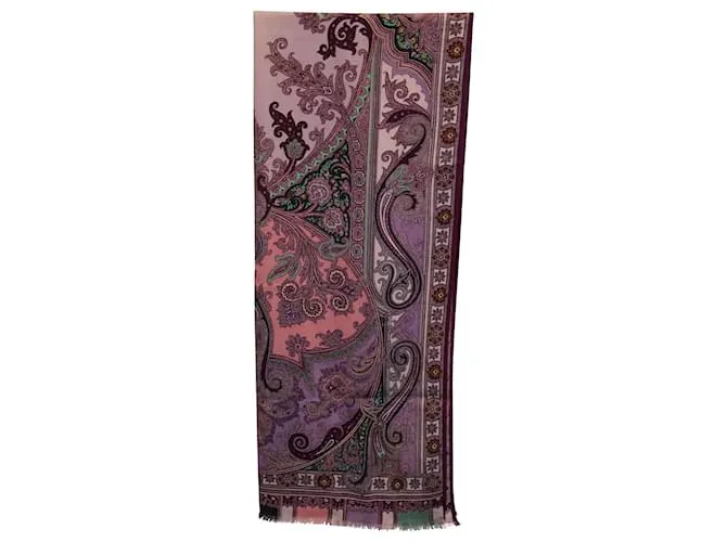 Bufanda Etro Estampada De Seda Multicolor 