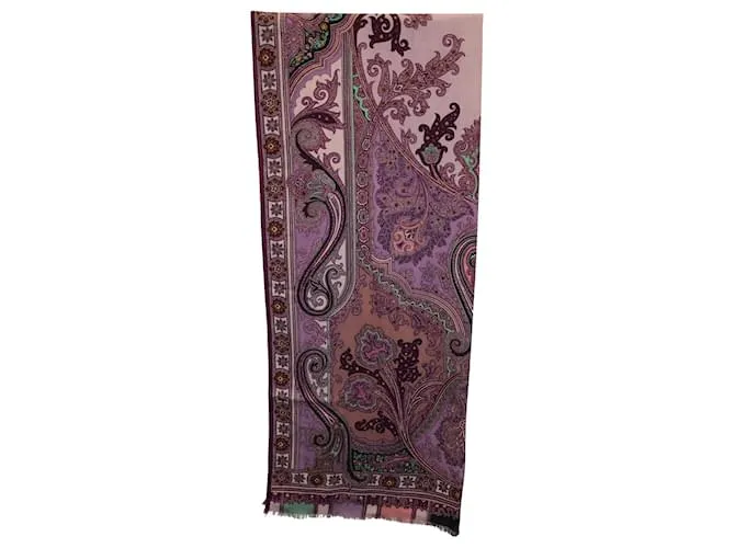 Bufanda Etro Estampada De Seda Multicolor 