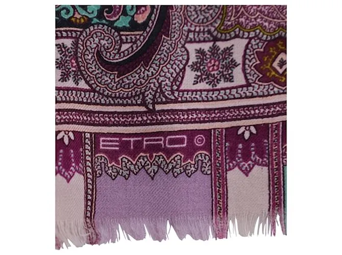 Bufanda Etro Estampada De Seda Multicolor 