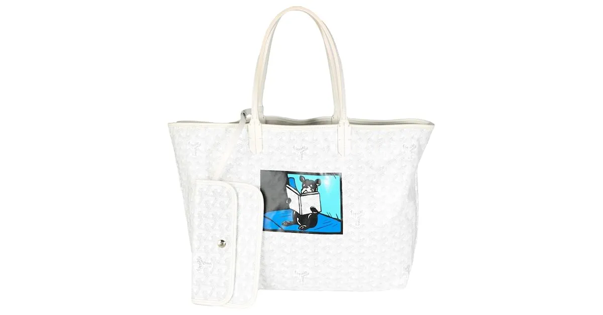 Bulldog Saint Louis PM en lona Goyardine blanca Blanco 