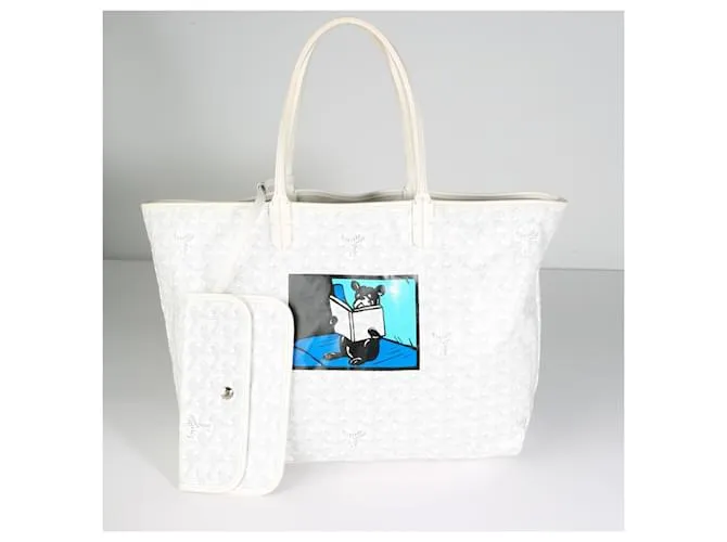 Bulldog Saint Louis PM en lona Goyardine blanca Blanco 
