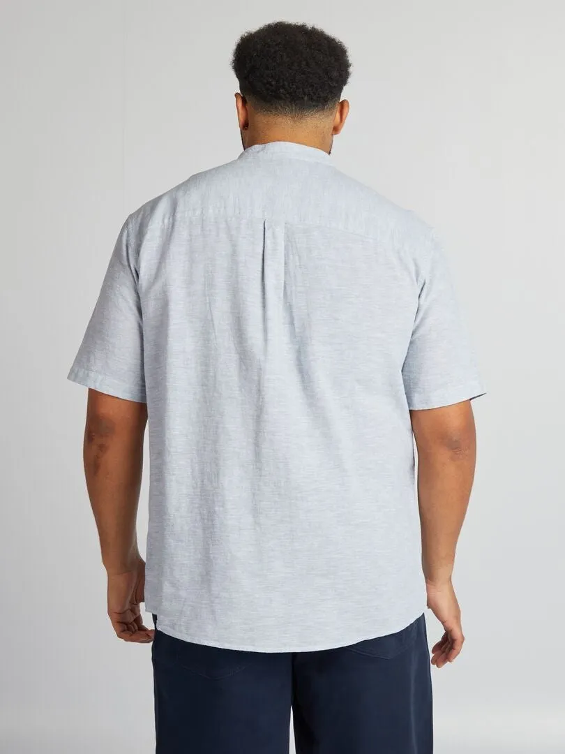 CAMISA CON CUELLO MAO  AZUL