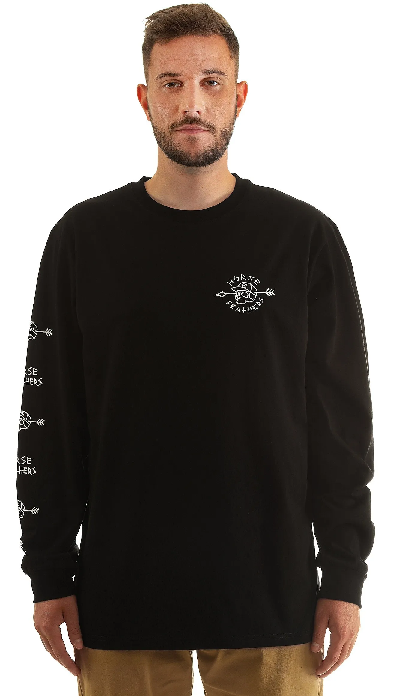 CAMISA HORSEFEATHERS SHAFT LS  BLACK  MEN´S