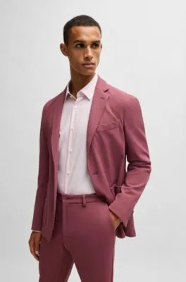 Camisa slim fit de algodón oxford antibacteriano estampado