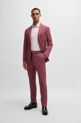Camisa slim fit de algodón oxford antibacteriano estampado
