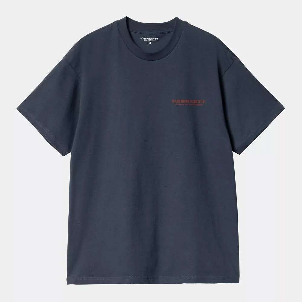 CAMISETA AZUL CARHARTT S/S RUNAWAY TSHIRT BLUE/VERMILLION DISEñO HOLGADO AZUL XS