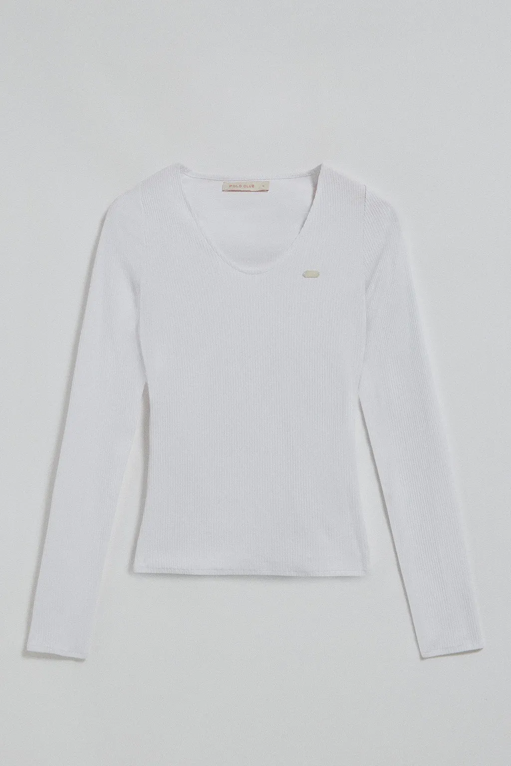 Camiseta blanca Penelope con detalle de botón nacarado Polo Club