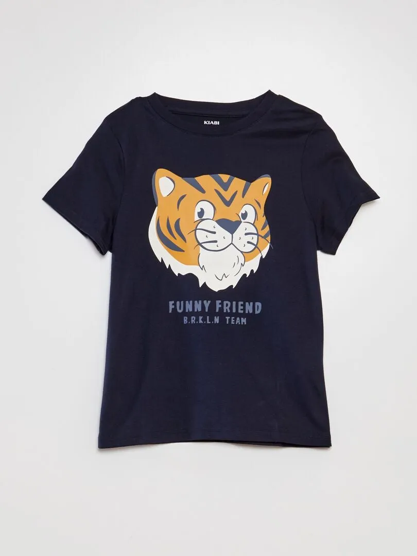 CAMISETA DE MANGA CORTA CON CUELLO REDONDO  BLANCO