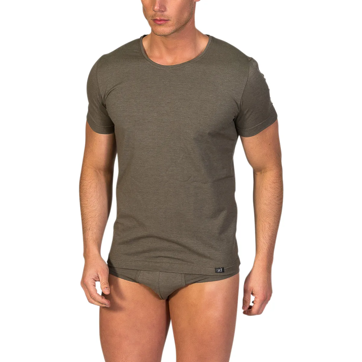 Camiseta de manga corta y cuello redondo hilo de soja