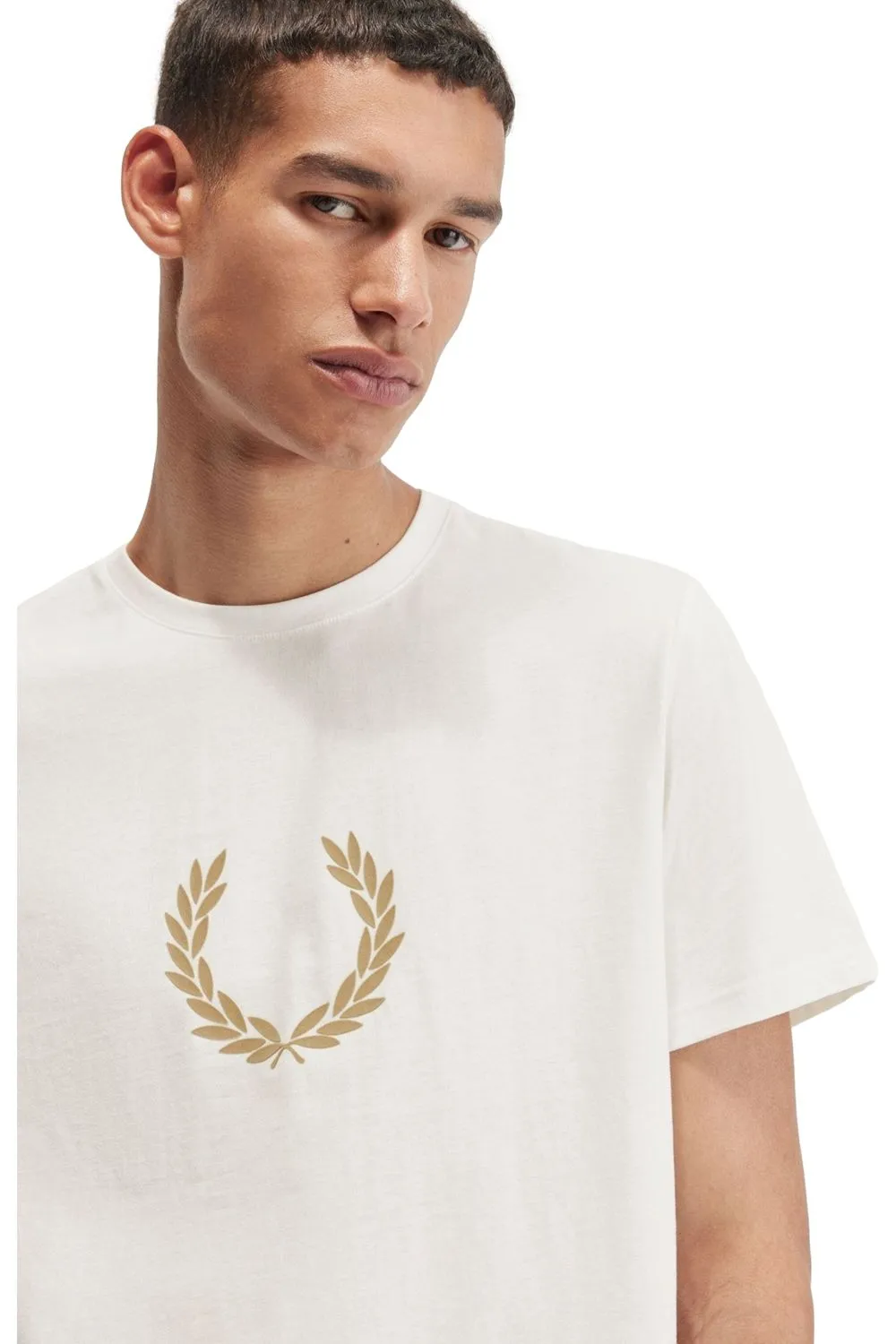 Camiseta fred perry cruda flocked laurel wreath graphic tee