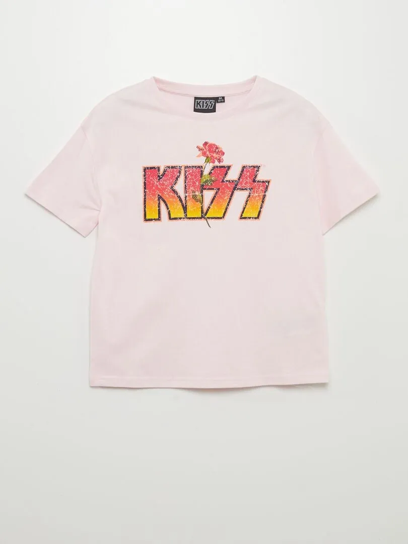 CAMISETA 'KISS'  ROSA