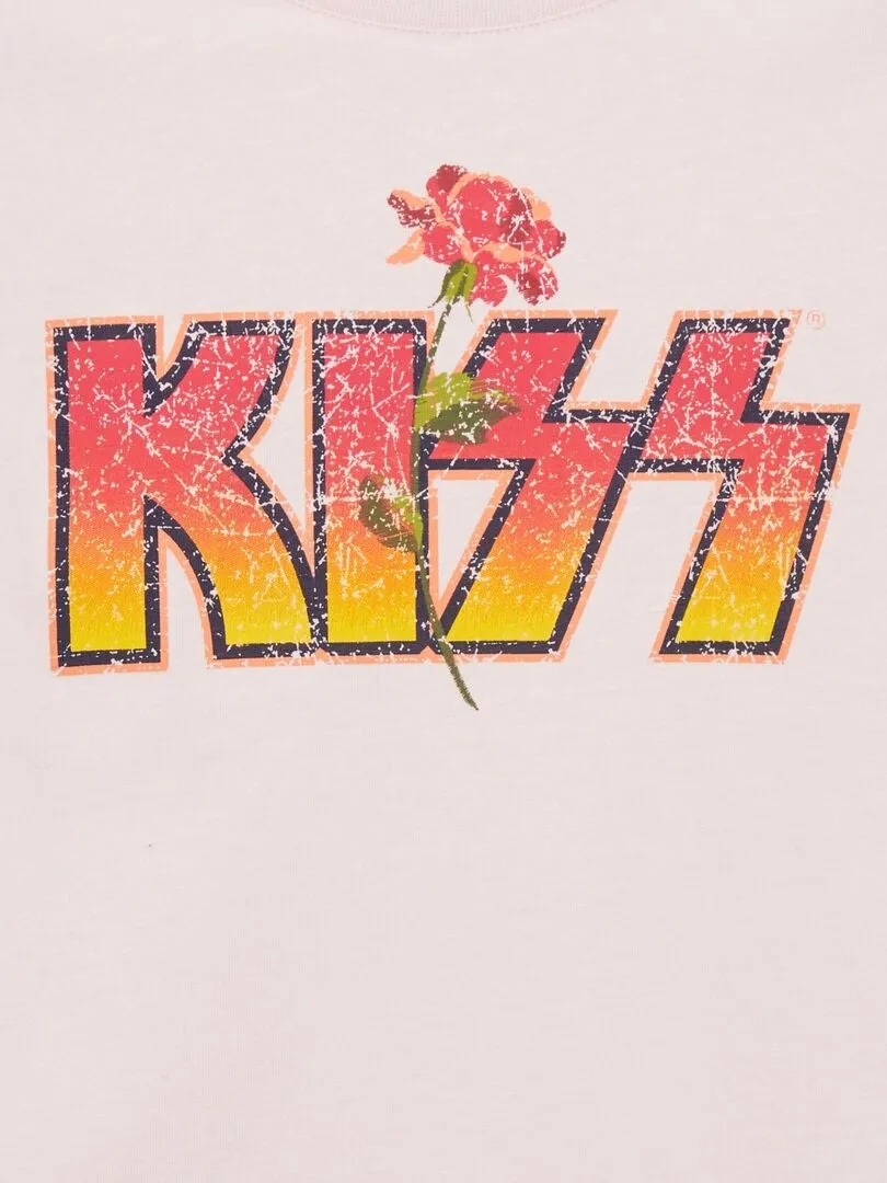 CAMISETA 'KISS'  ROSA
