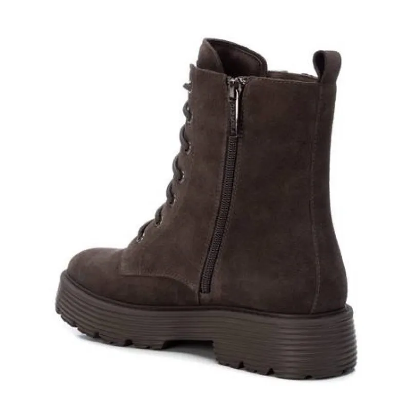 CARMELA 68005 Gris Bota cordones serraje mujer