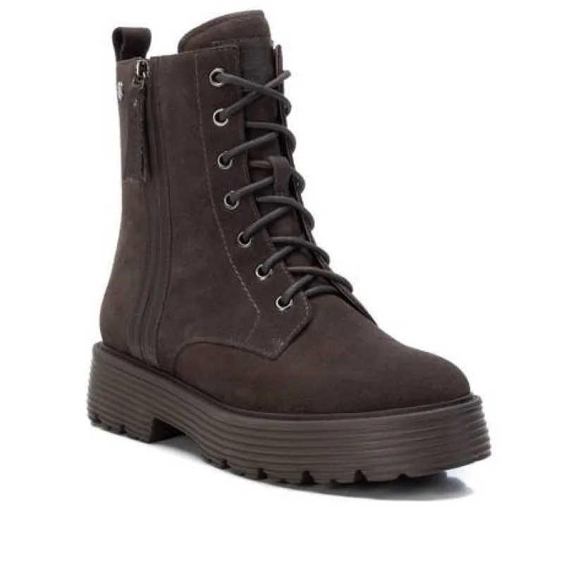 CARMELA 68005 Gris Bota cordones serraje mujer