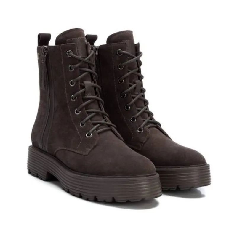 CARMELA 68005 Gris Bota cordones serraje mujer
