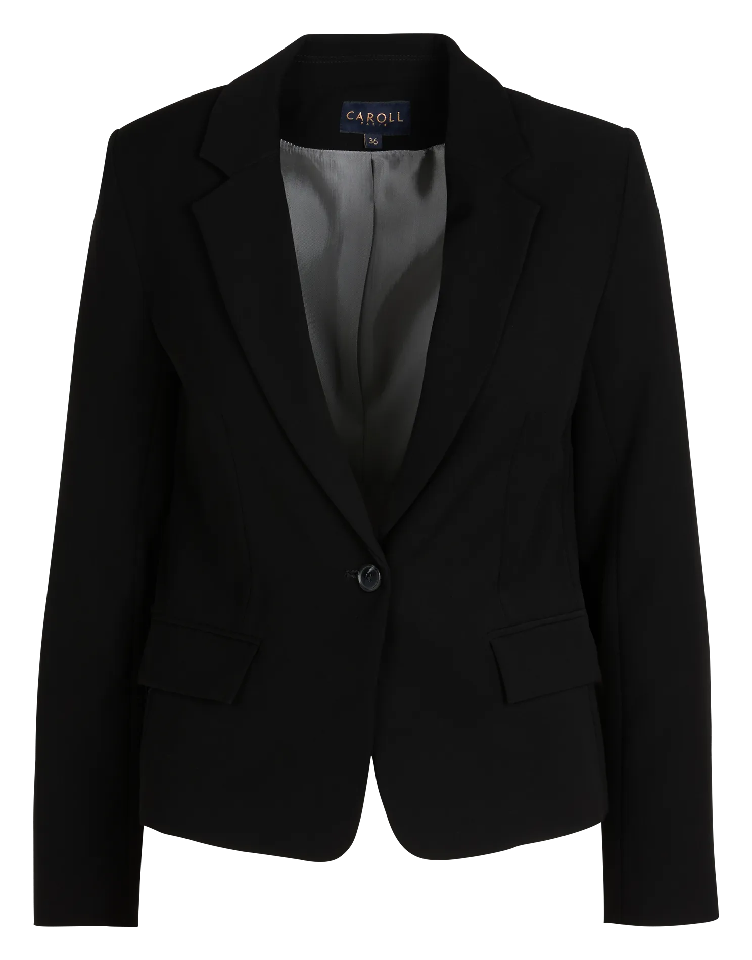 CAROLL VANTEAC  CHAQUETA AJUSTADA CON CUELLO SASTRE EN NEGRO