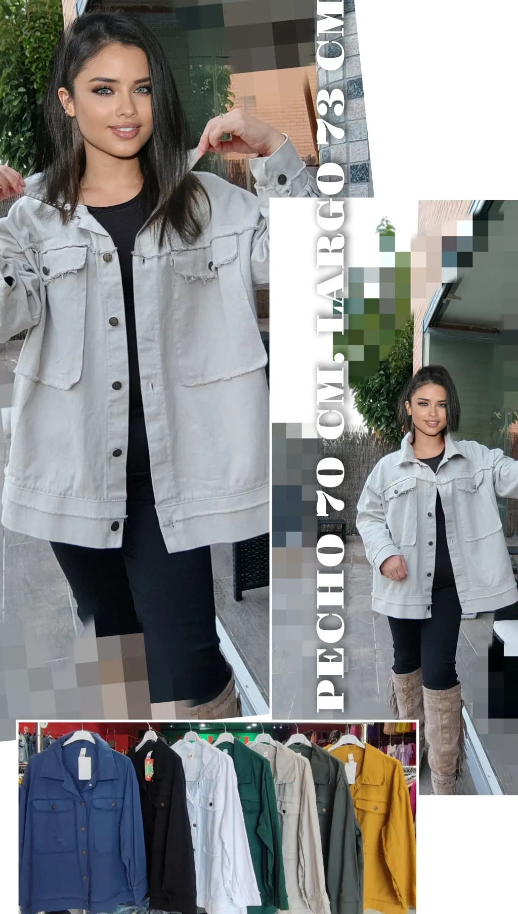 Cazadora Vaquera Colores Mujer Talla Grande