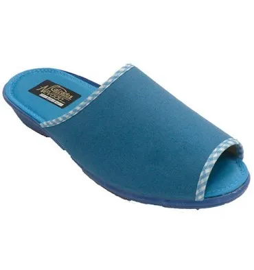 Chanclas mujer abiertas punta talón  Nevada en azul