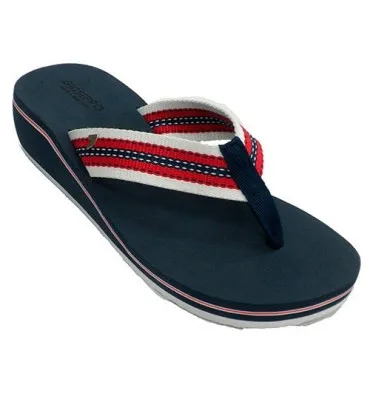 Chanclas playa piscina del dedo mujer con cuña Gioseppo en azul