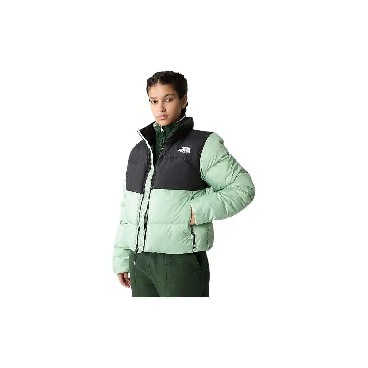 Chaqueta Cropped Saikuru Mujer Misty Sage/Black