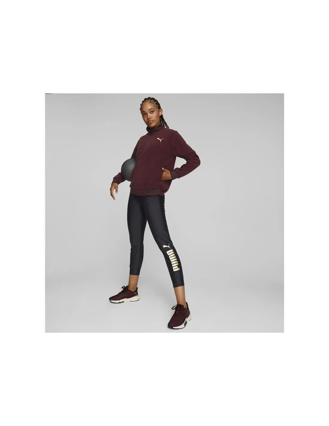 Chaqueta de fitness Puma Fit Sherpa vino tinto Mujer