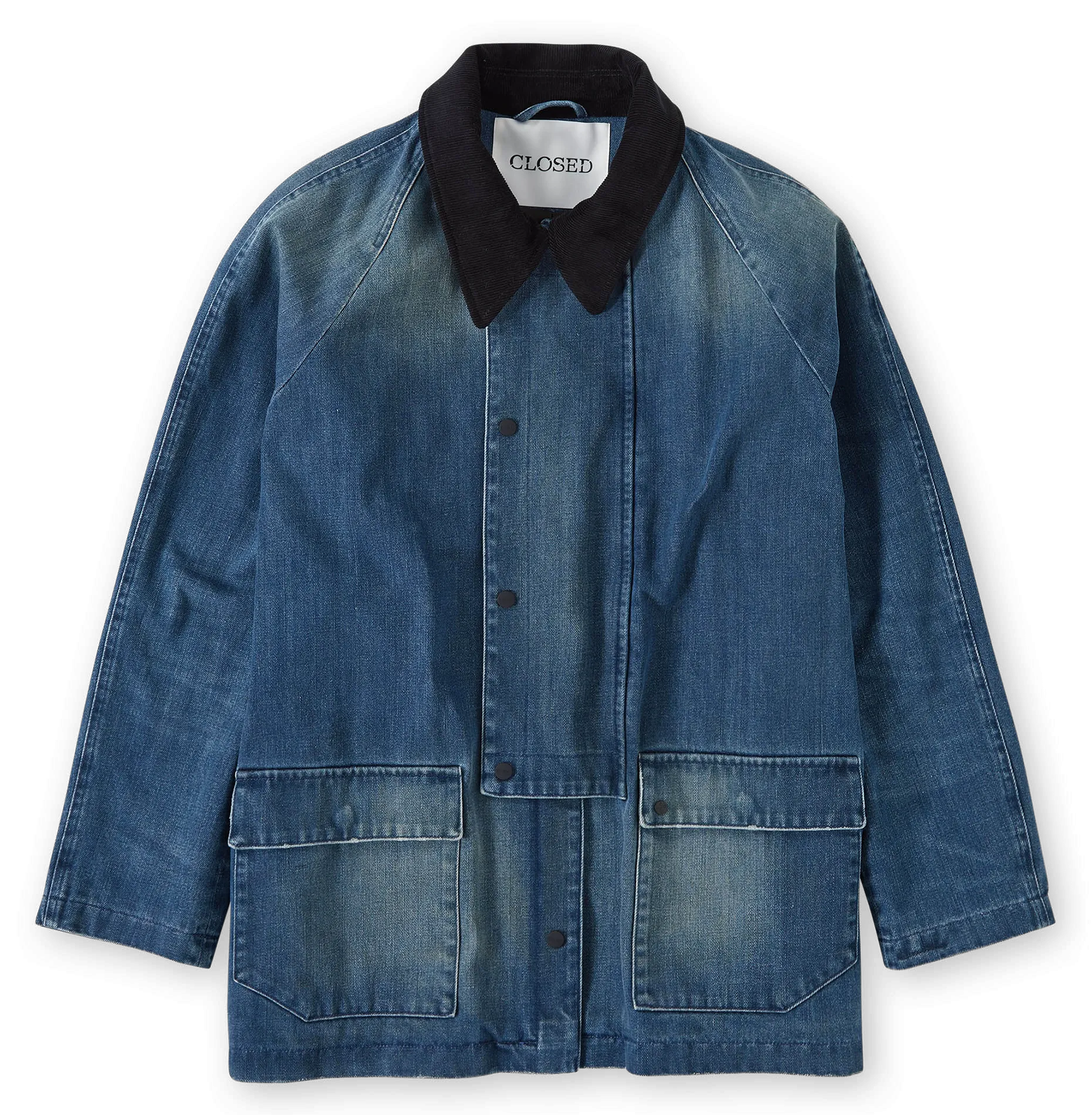Chaqueta de mezclilla holgada de algodón en azul