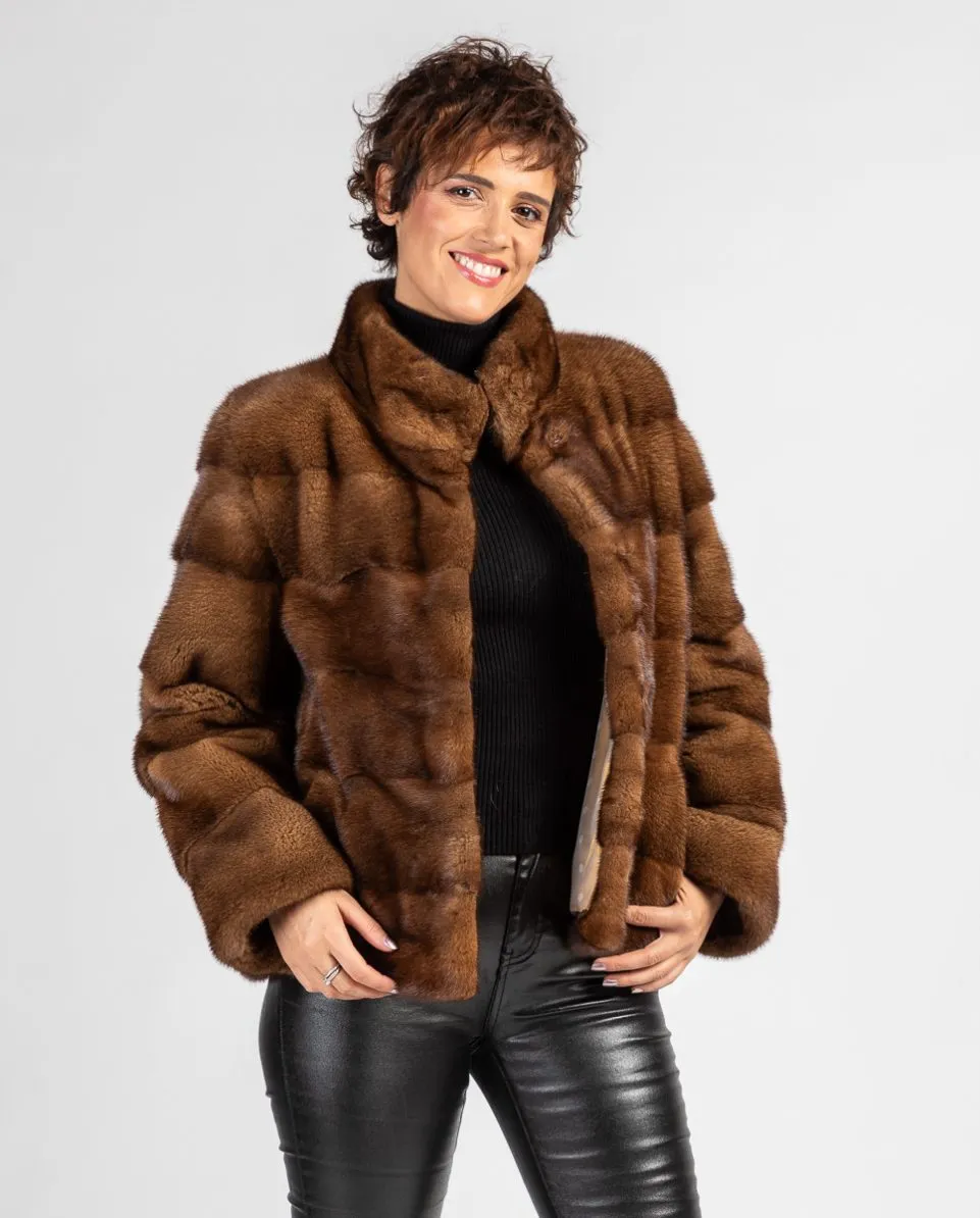 Chaqueta de pelo de mujer de visón De la Roca