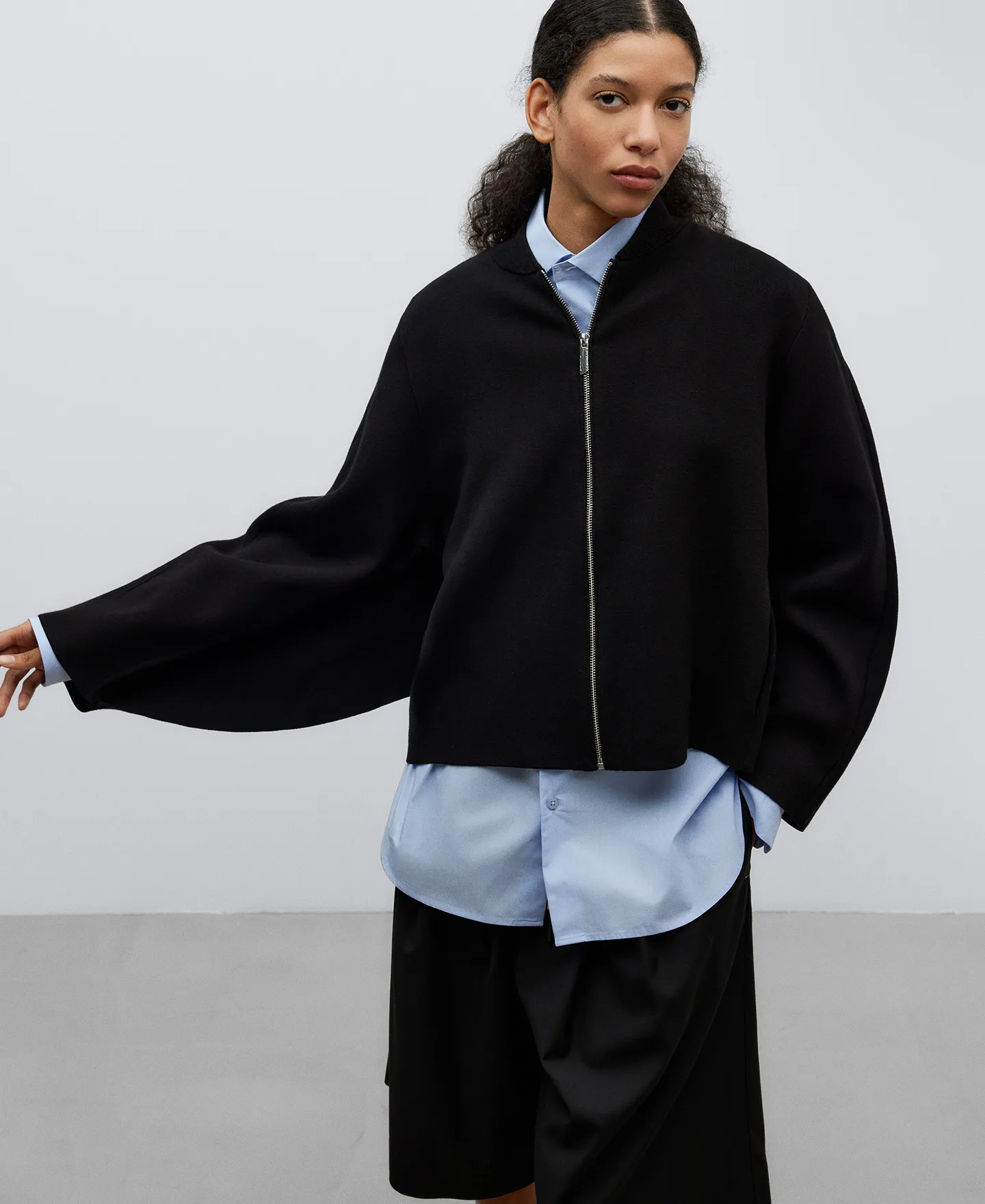 Chaqueta en punto doble frontura mujer