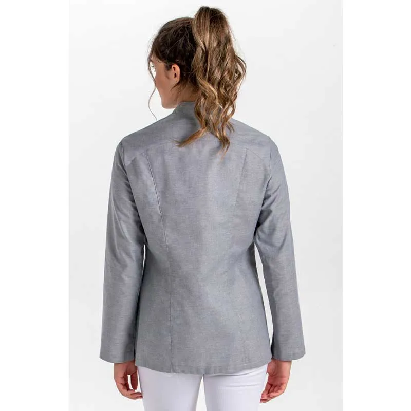 CHAQUETA GRIS MANGA LARGA CUELLO MAO ONDA  DYNEKE